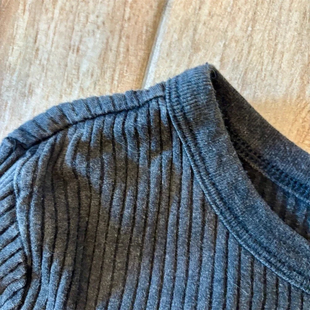 Old Navy Girls Ribbed Long Sleeve Top Black Size L (10-12) Crew Neck